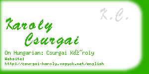 karoly csurgai business card